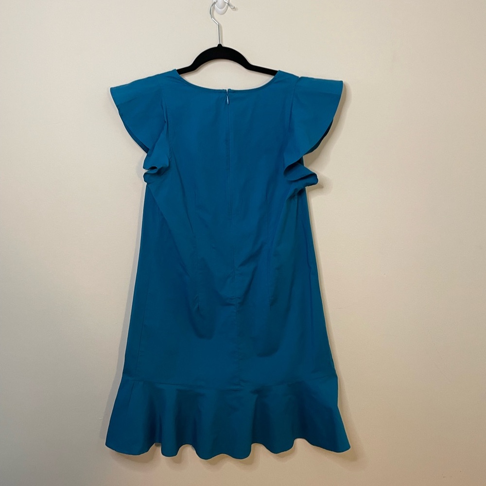 NWT J. Crew Mercantile Flutter Sleeve Blue Tank Ruffle Dress Spring Summer - Picture 7 of 7